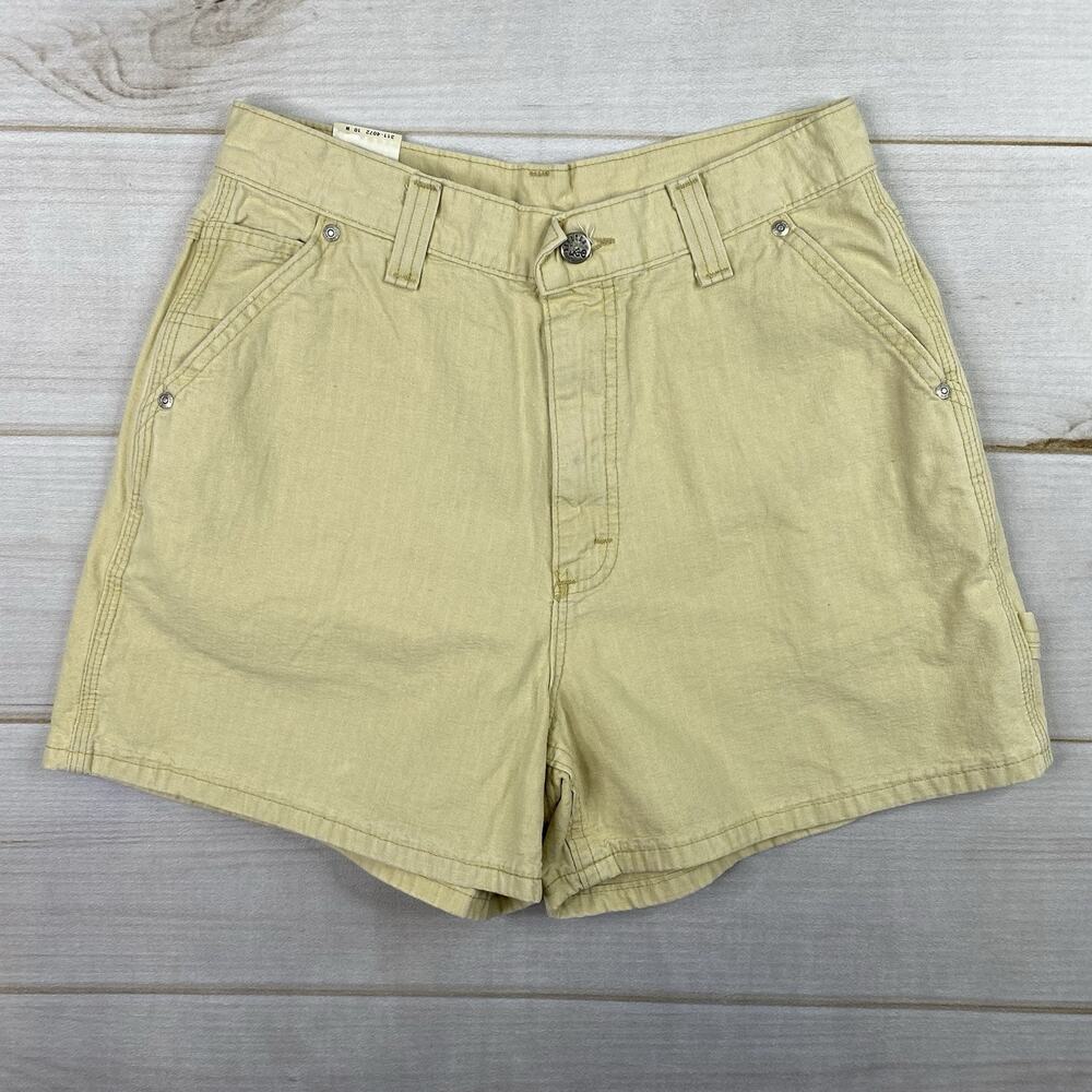 Vtg Riveted Lee Dungarees Shorts Women 10 Sunsplash Yellow Carpenter Utility NWT